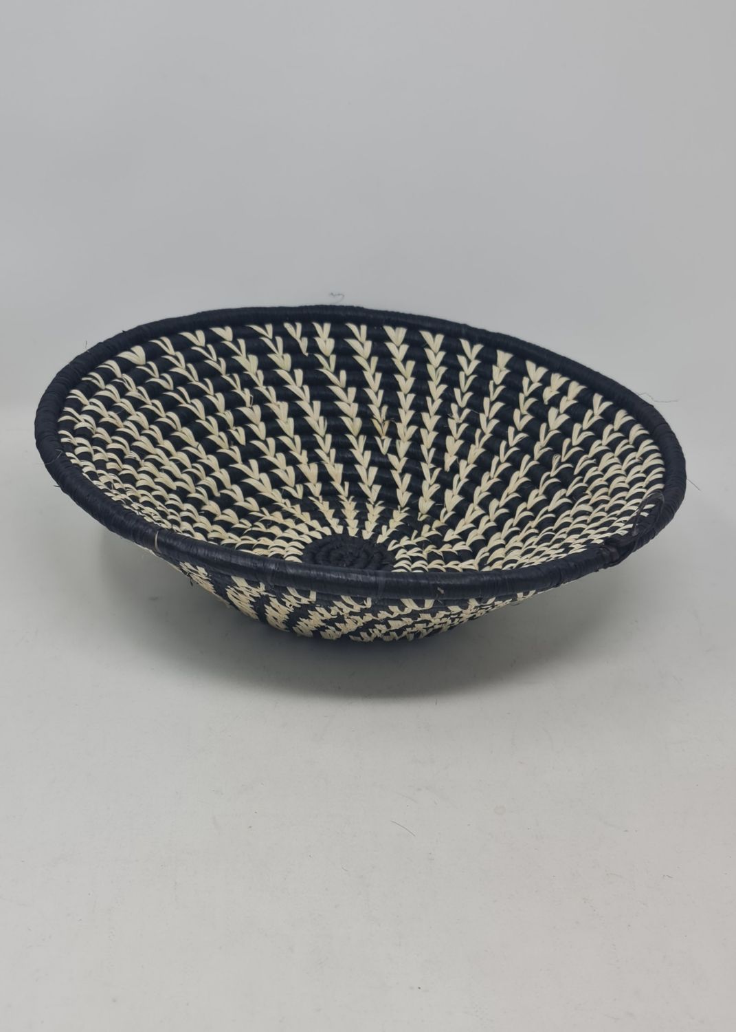 Black and White Rwandan Basket - Salena