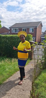 Traditional Zulu Skirts- length 56cm. Yellow and blue