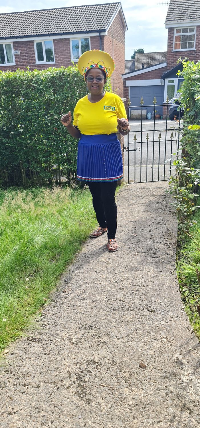 Traditional Zulu Skirt - length 42cm. Blue - Nakieta