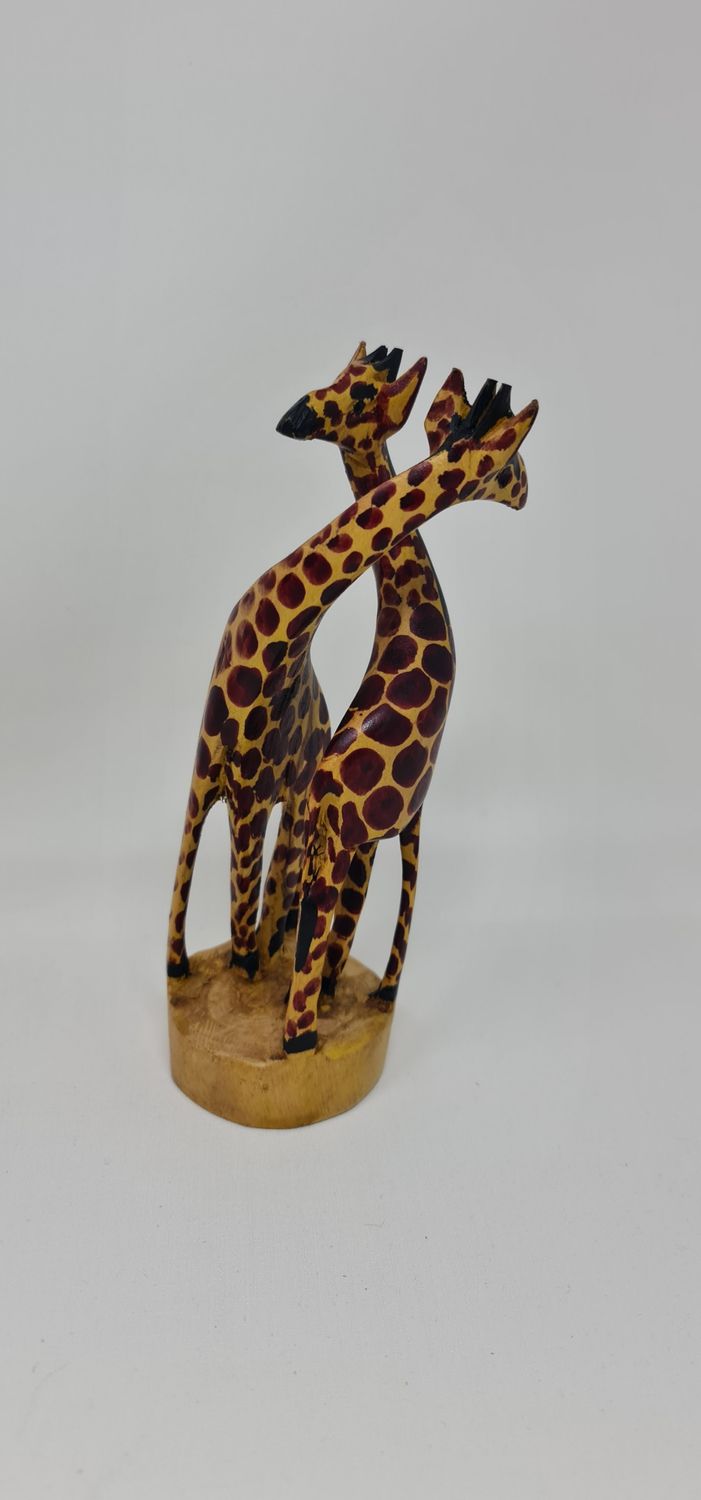 Handcrafted Giraffe - 2 intertwined Giraffes - 9&quot;