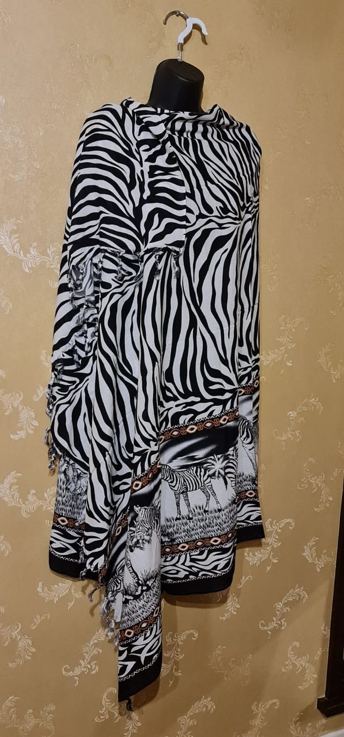 Sarong Wrap Bikini Wrap Swimsuit Cover Beachwear Cover Up - Zebra Print - Black and white