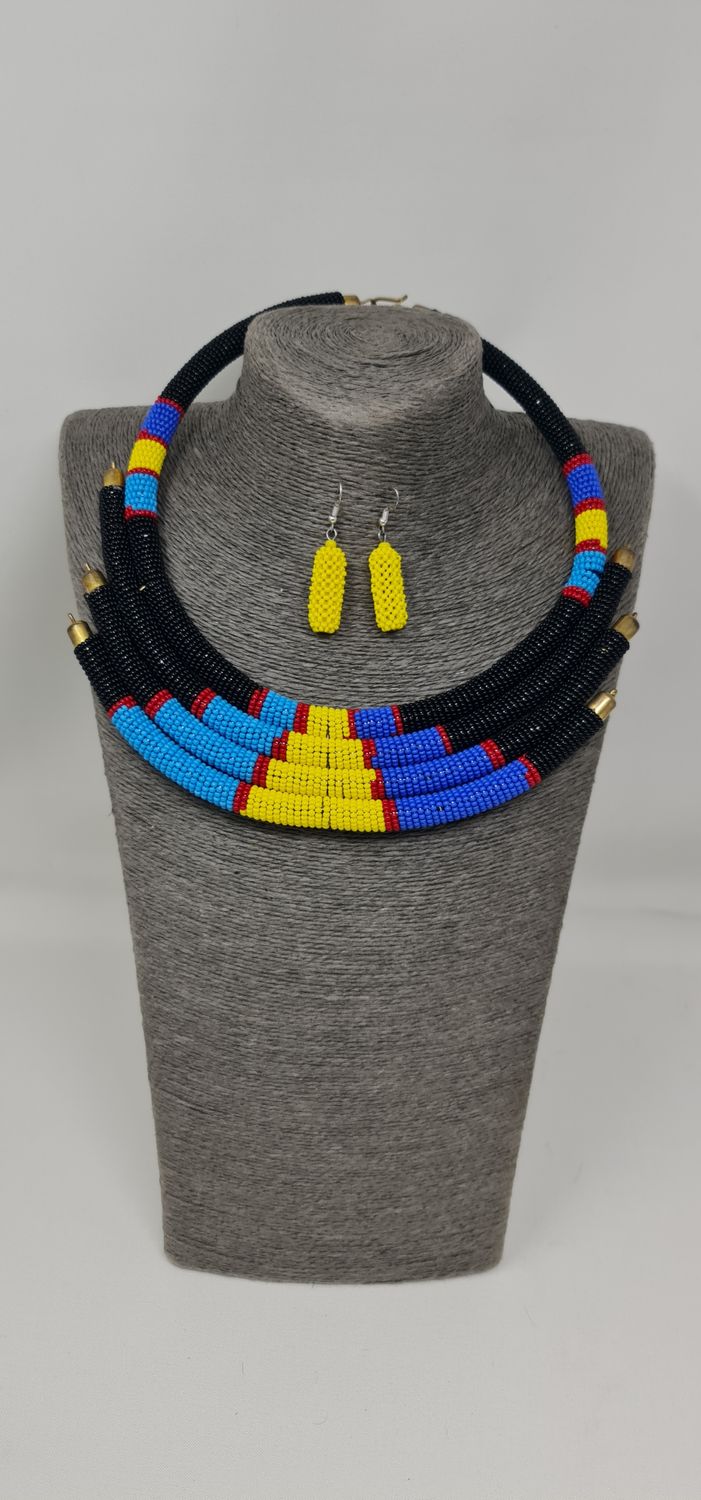 Beaded Necklace Set with Earrings  - Shania