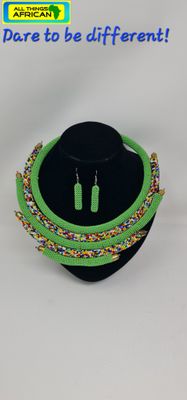 Beaded Necklace Set with Earrings  - Zahara