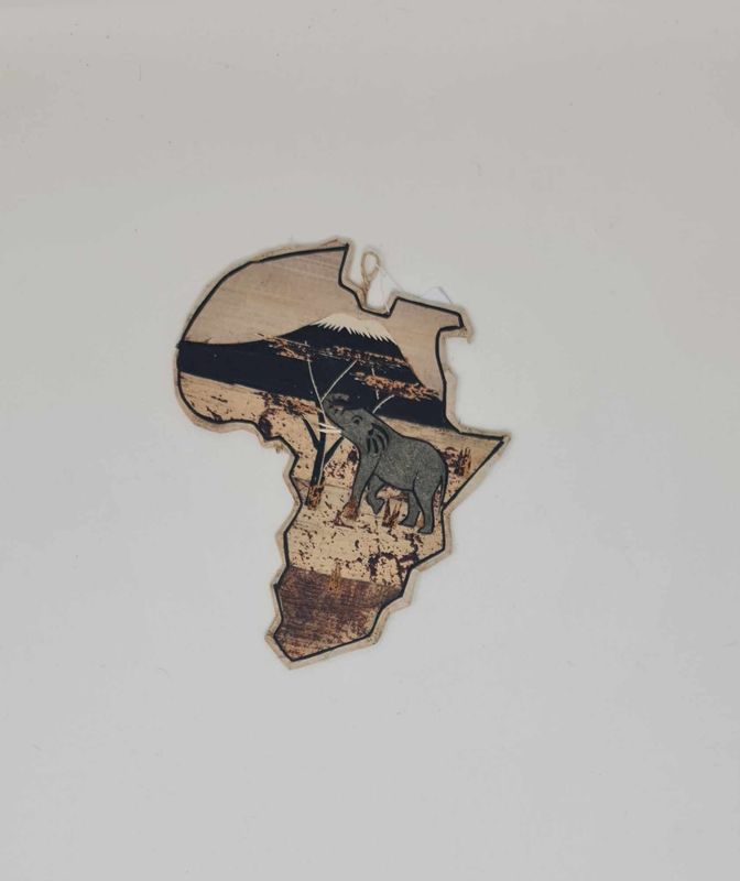 Elephant Banana Art Hang Ready - 20cm - Tembo
