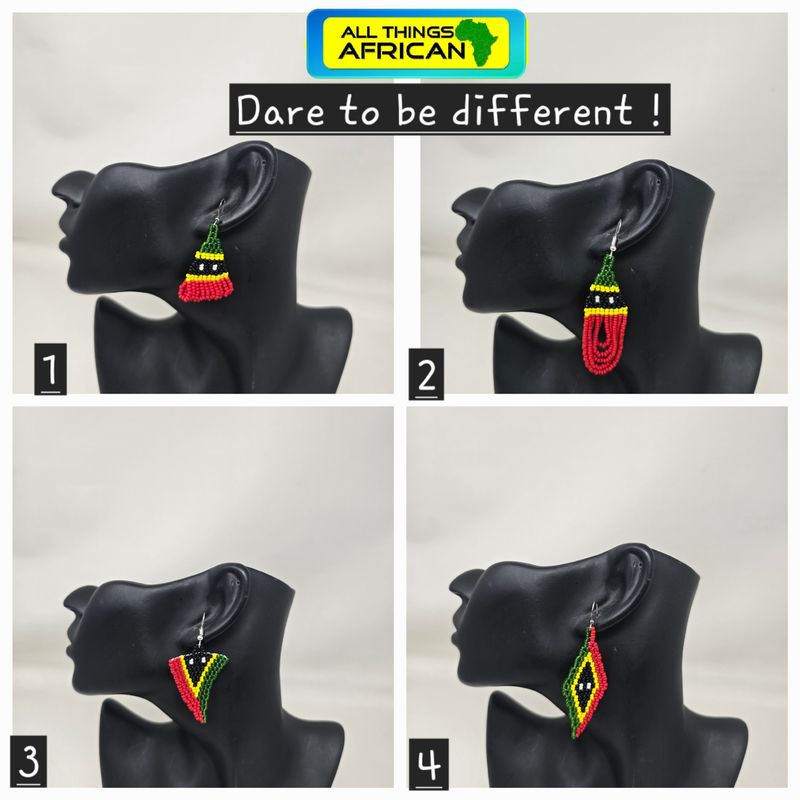 Handbeaded Earrings Saint Kitts and Nevis Flag collection