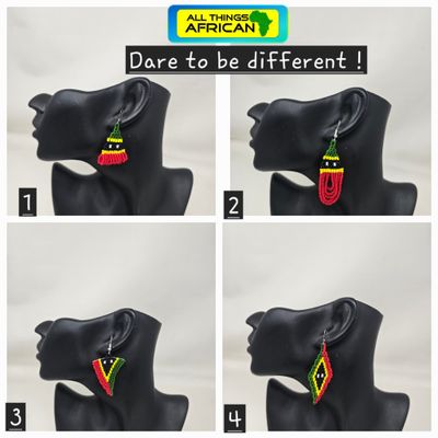 Handbeaded Earrings Saint Kitts and Nevis Flag collection