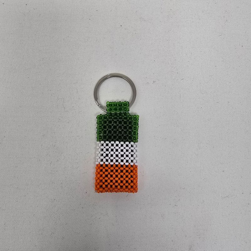 Hand Beaded Keyring -  Ivory Coast/ Côte d&#39;Ivoire flag colours