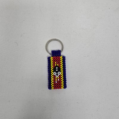 Hand Beaded Keyring -  Ewatini flag colours