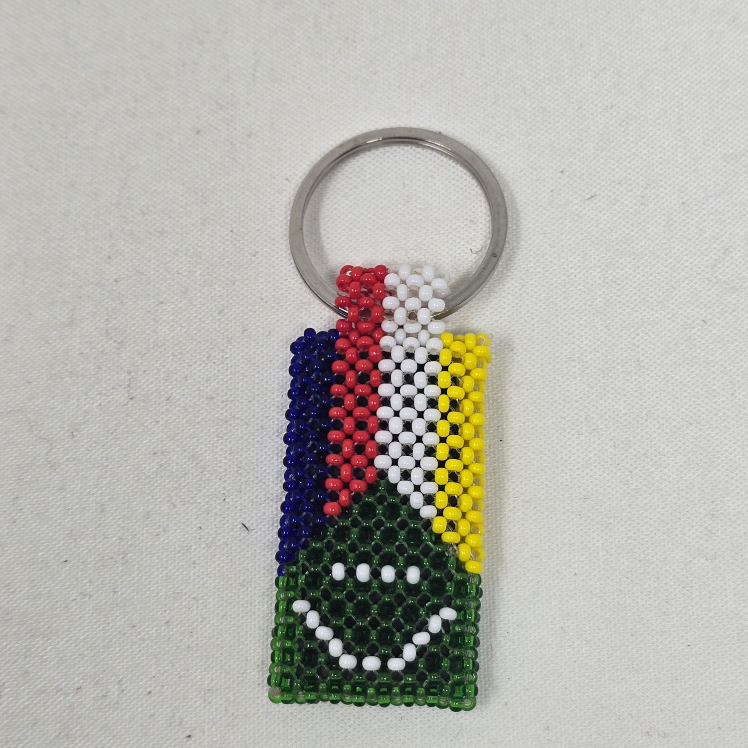 Hand Beaded Keyring -  Comoros flag colours