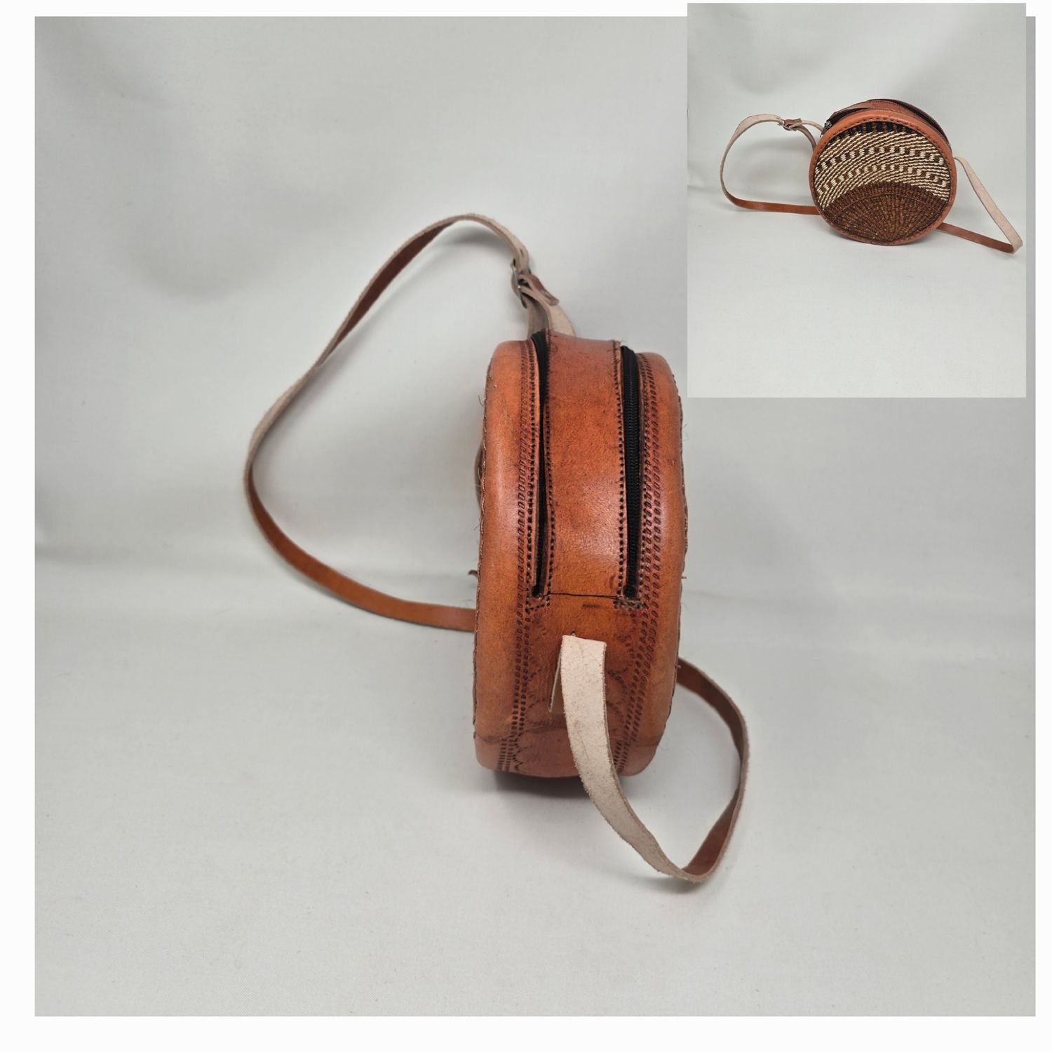Unique Handmade kiondo Sisal Leather Bag-  Zaniyah