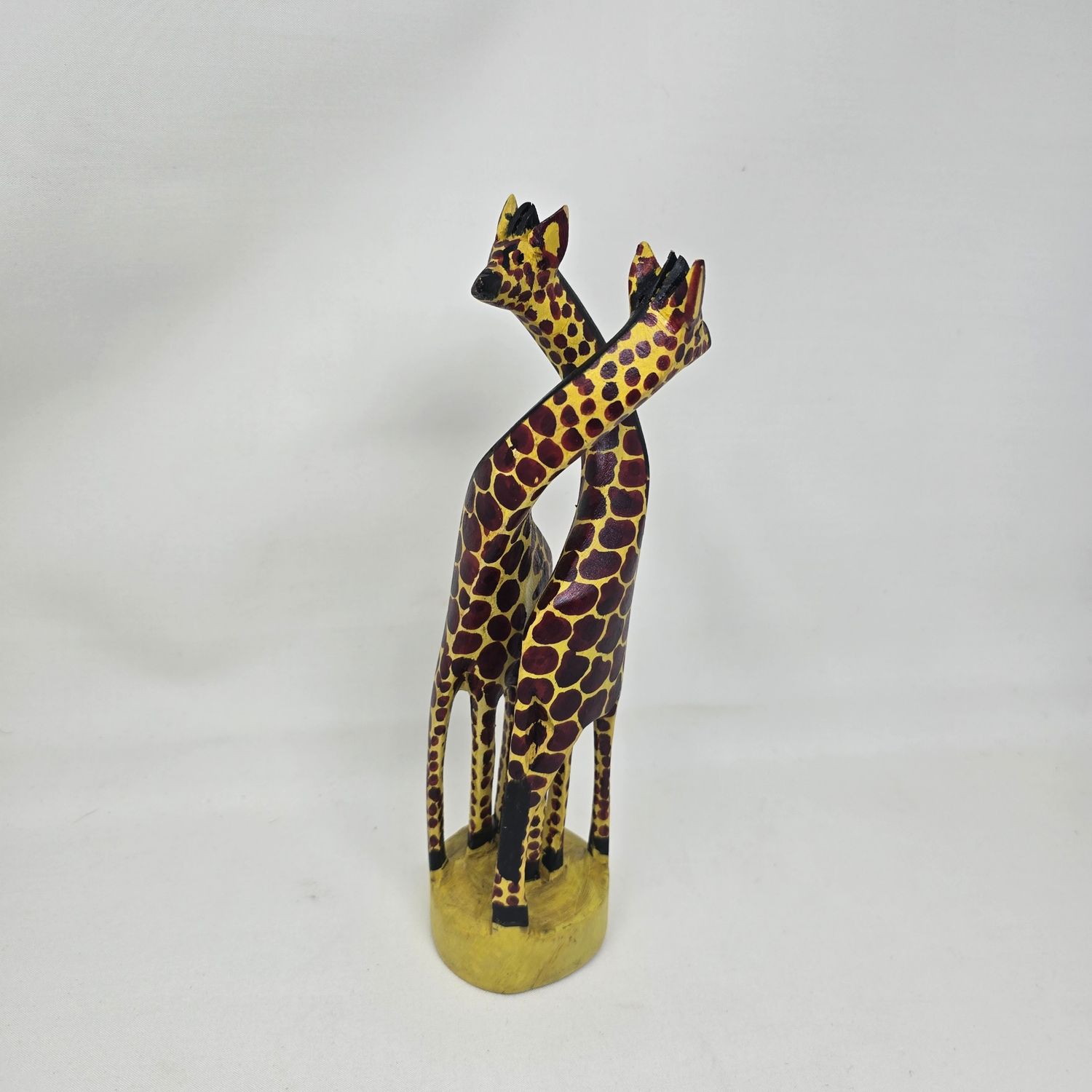 Handcrafted Giraffe - 2 intertwined Giraffes - 12&quot;