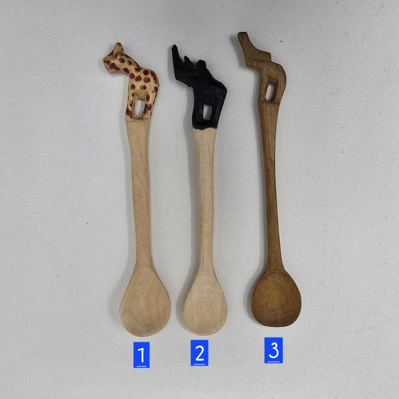 Unique Wooden Hand-Carved Animal Spoons