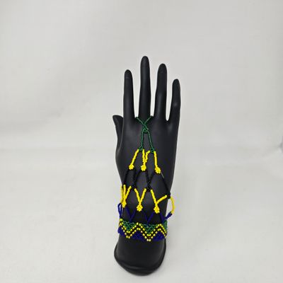 Tanzania colours Beaded Hand Gloves - Medium size -  Jadia