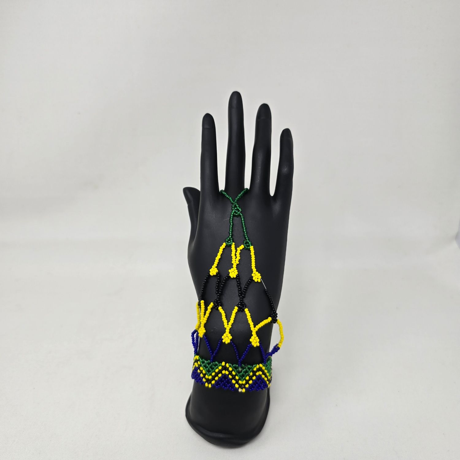 Tanzania colours Beaded Hand Gloves - Medium size -  Jadia