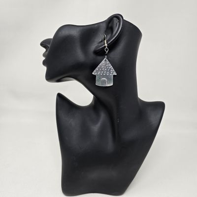 Msonge -  Tin 3D Earrings - Silver 5cm