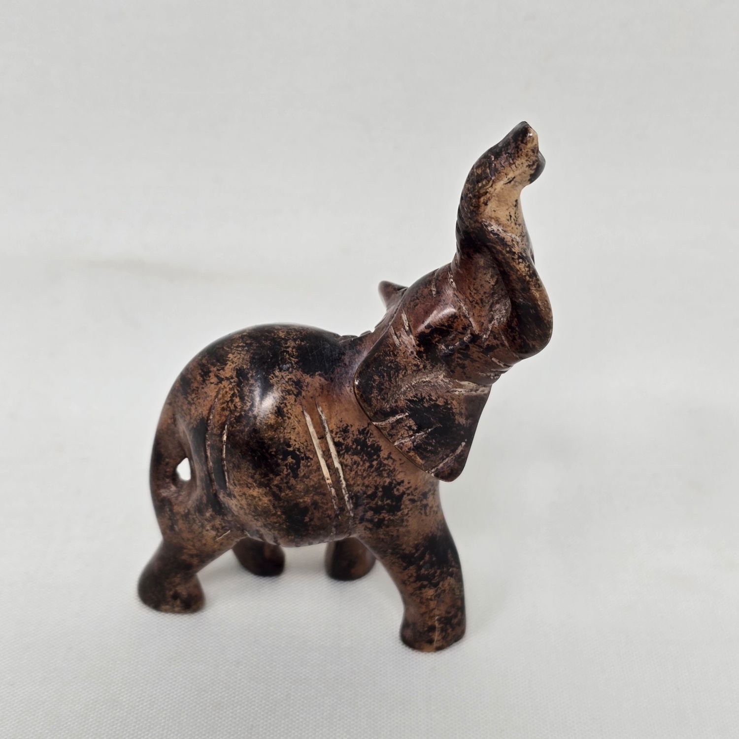Hand-Painted Soapstone Paperweight - Elephant - Mkonge