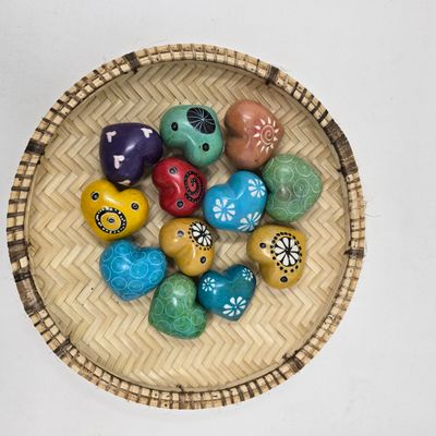 Hand-Painted Soapstone Paperweight - Love Heart - MAARIFA