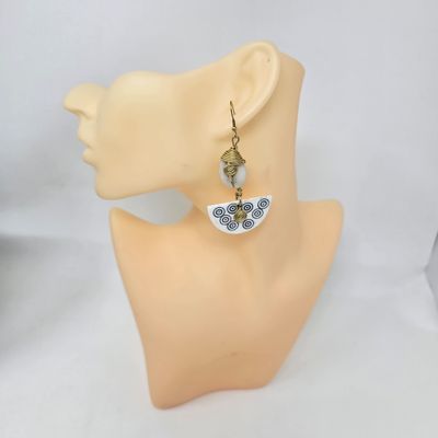 Handmade Elegant Painted Cow bone Earrings - Nkurunziza