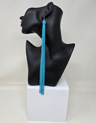 Statement Handbeaded Earrings  Length 26cm -  Mwenda