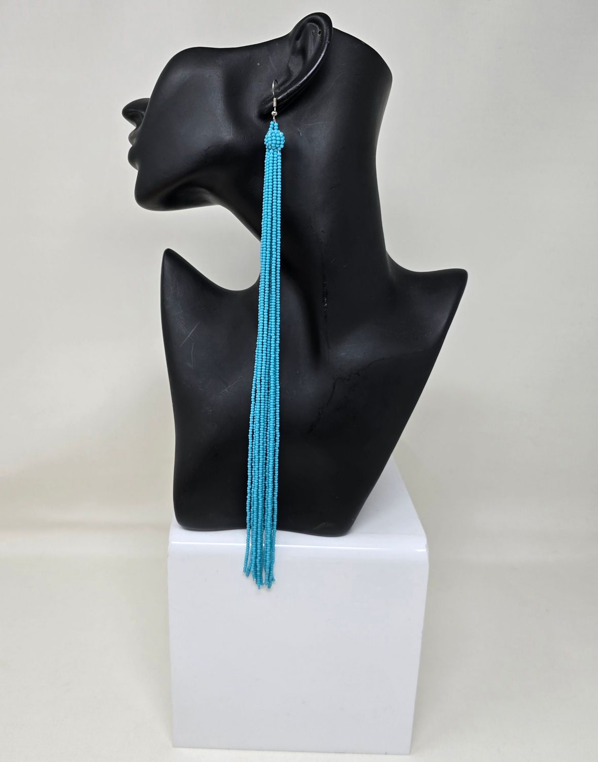 Statement Handbeaded Earrings  Length 26cm -  Mwenda