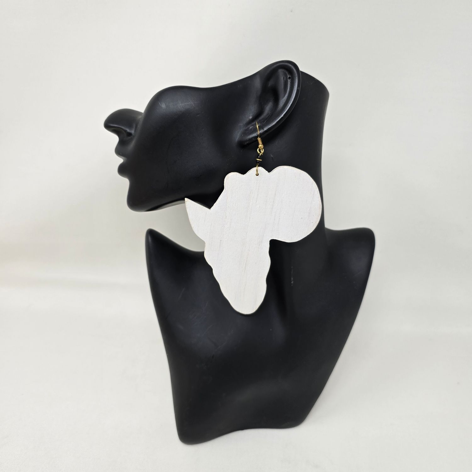 Handcarved Africa map Wooden Earrings - Namazzi
