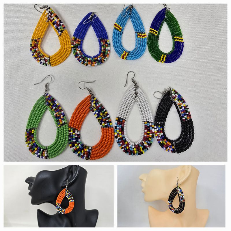 Hand Beaded Earrings -  5cm - Kazima