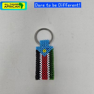 Hand Beaded Keyring - South Sudan