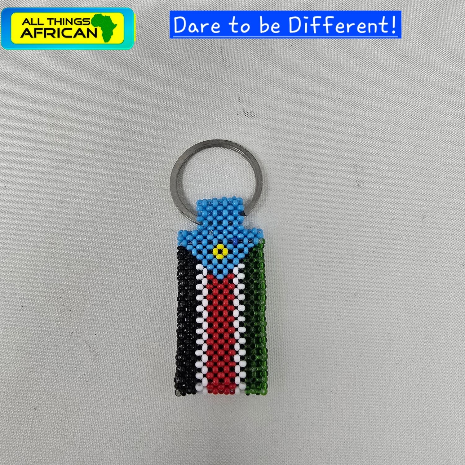 Hand Beaded Keyring - South Sudan