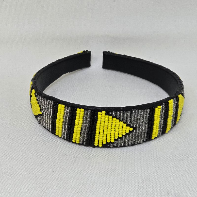 Beaded and Leather Headband - Pena