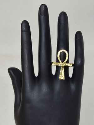 Finger Ring - Ankh Brass