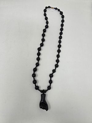 Ebony Wood Fist Pendant Necklace