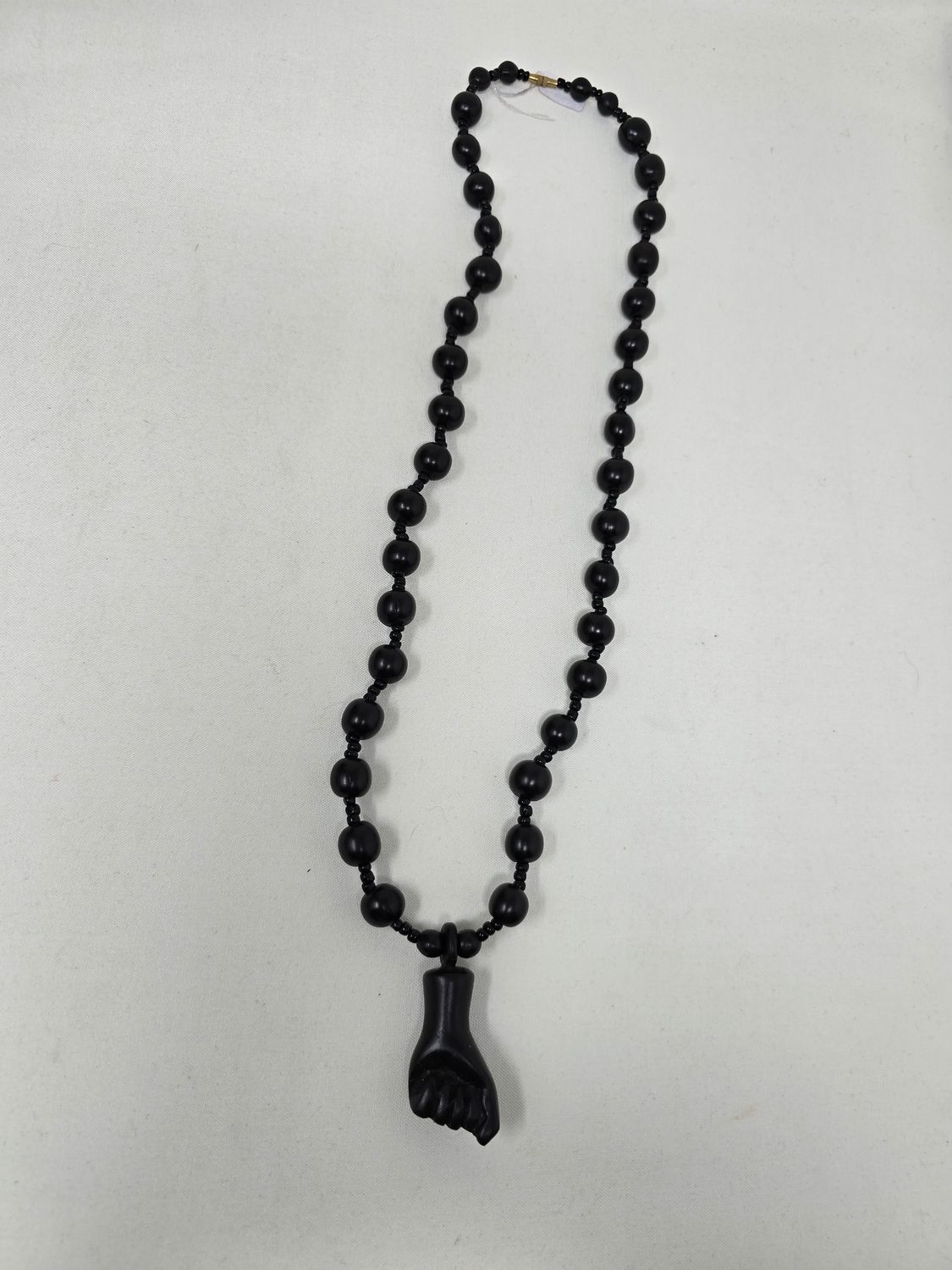 Ebony Wood Fist Pendant Necklace