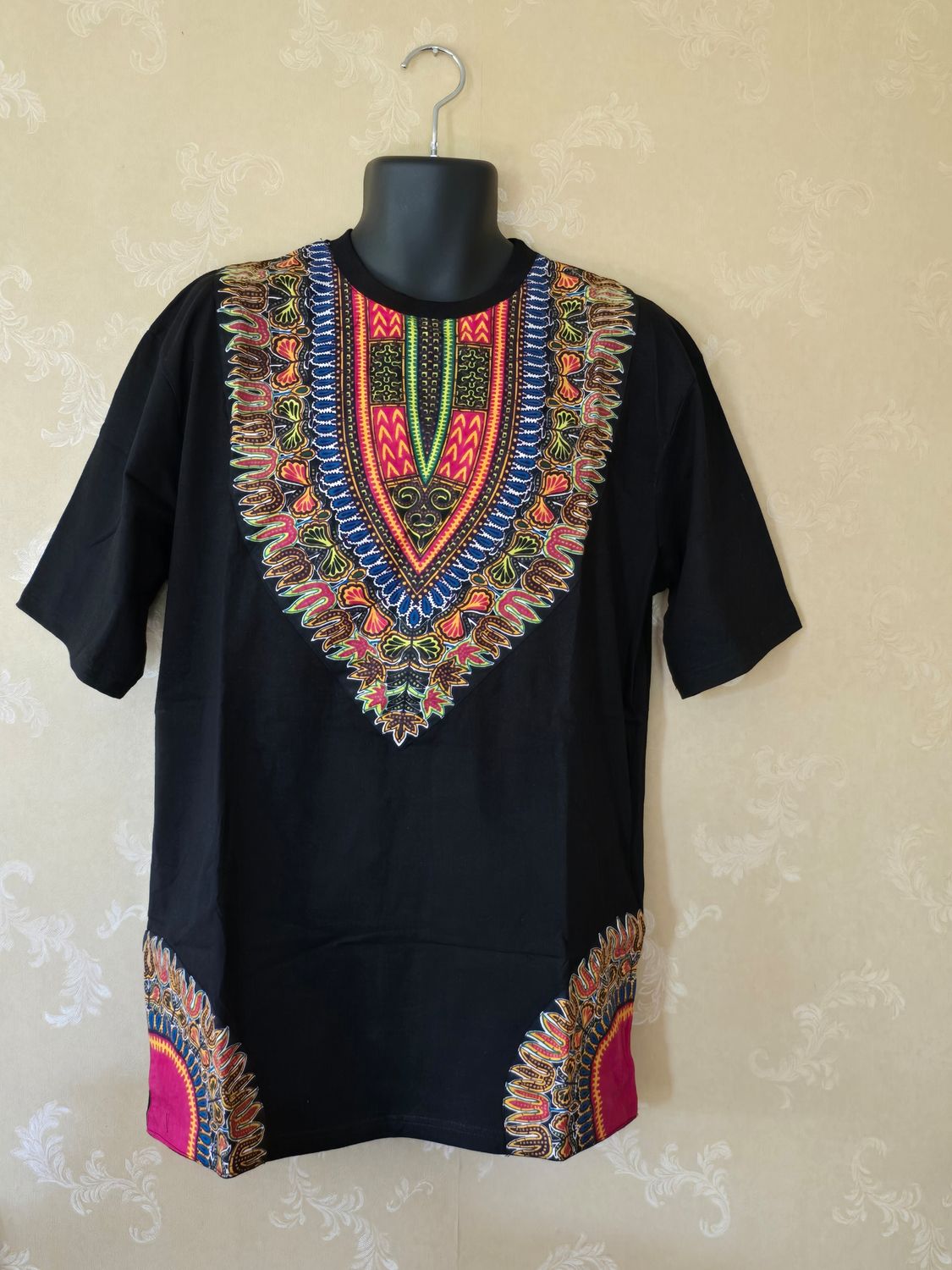 African Print T-Shirt - XXL Black Mix - Senkuku