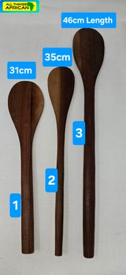 Carved Natural Wood Cooking Spoon - Chalinzo