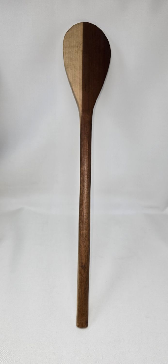 🇬🇧 African Handcrafted Cooking Spoon – Two-Tone Hardwood (61cm)  Made in Tanzania 🇹🇿