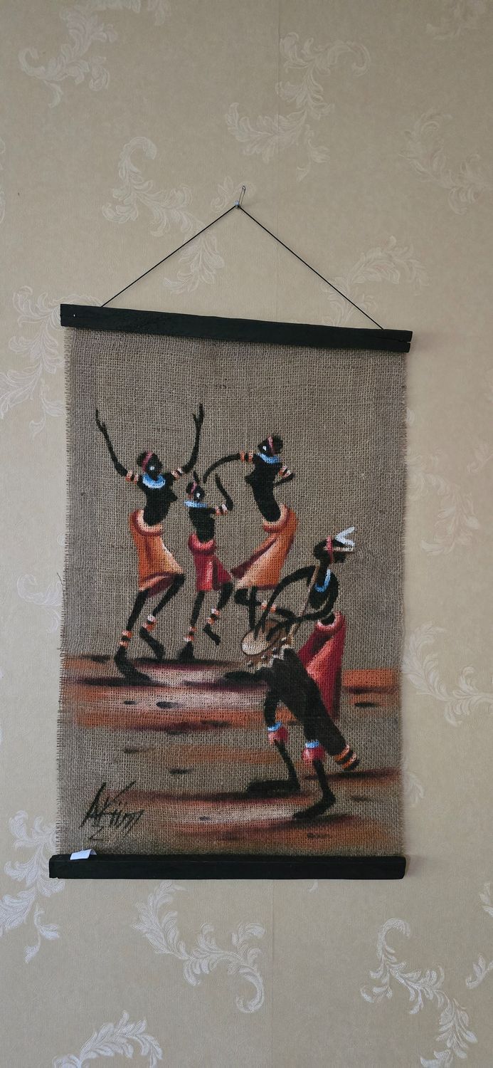 AFRICAN Wall Hanging Artwork - Wachezaji Dancers 35cm x 55cm