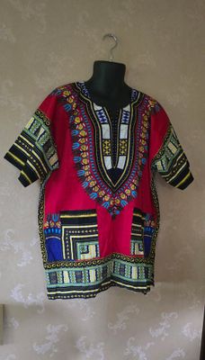 Dashiki Top - Red Mix - Unisex- Free size to XL