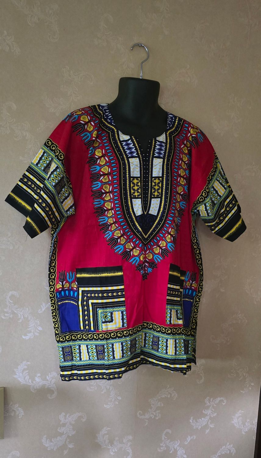 Dashiki Top - Red Mix - Unisex- Free size to XL