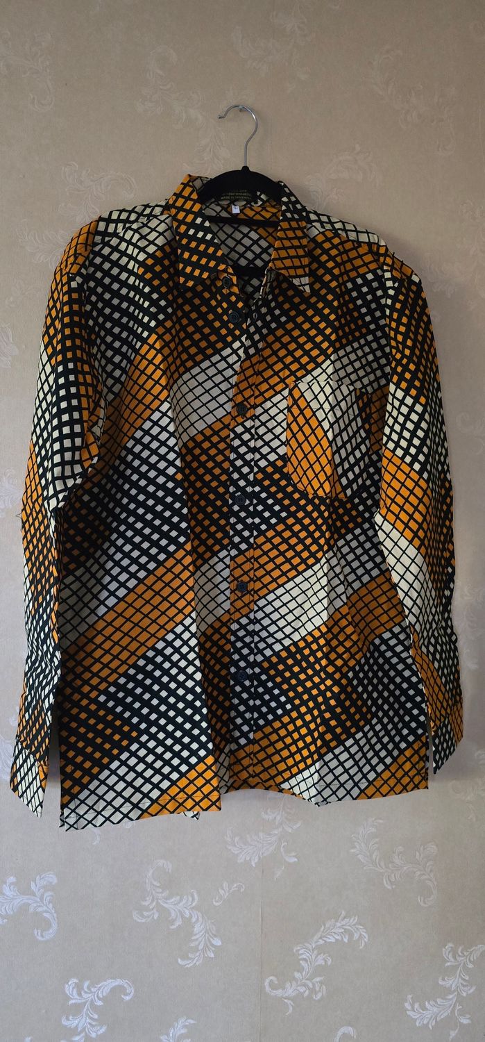 Asili -  African Print Men Longsleeve Shirt Large