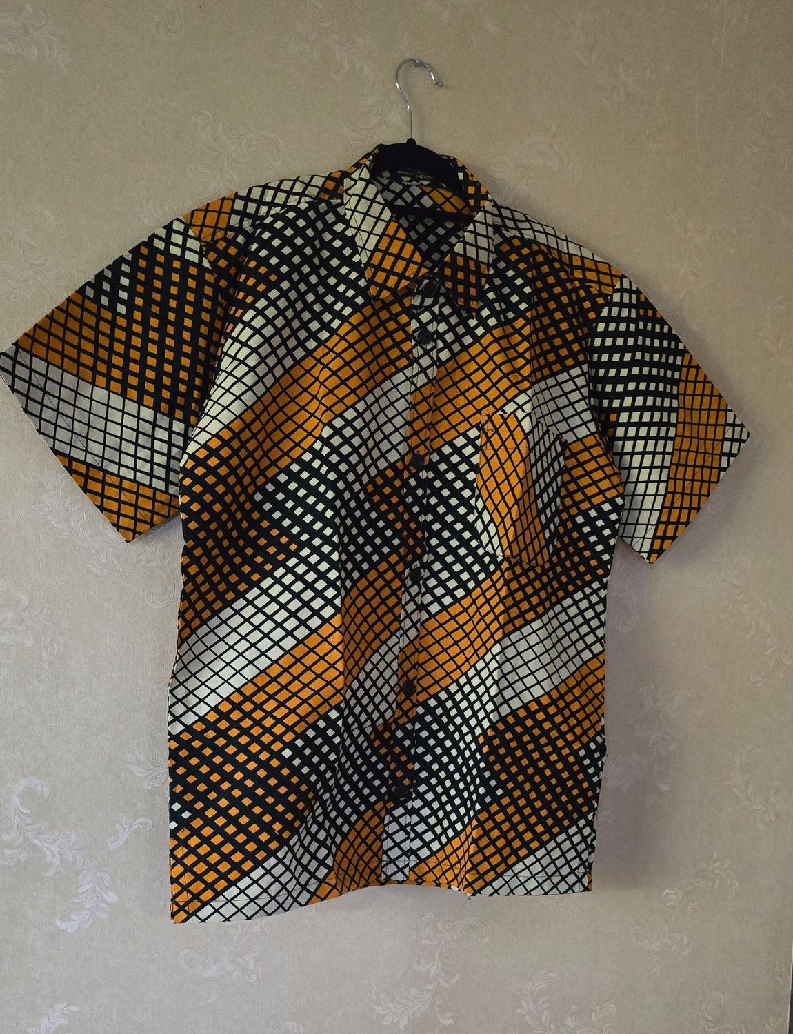 Bold Heritage: One-of-a-Kind African Print Shirt – Medium Size