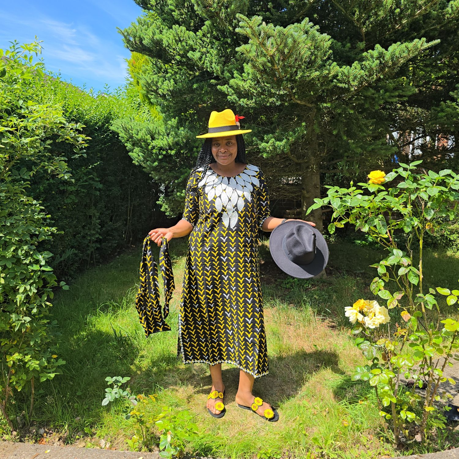 &quot;Sunshine Elegance – One-of-a-Kind African Maxi by Pat Design (UK 12–14)&quot;