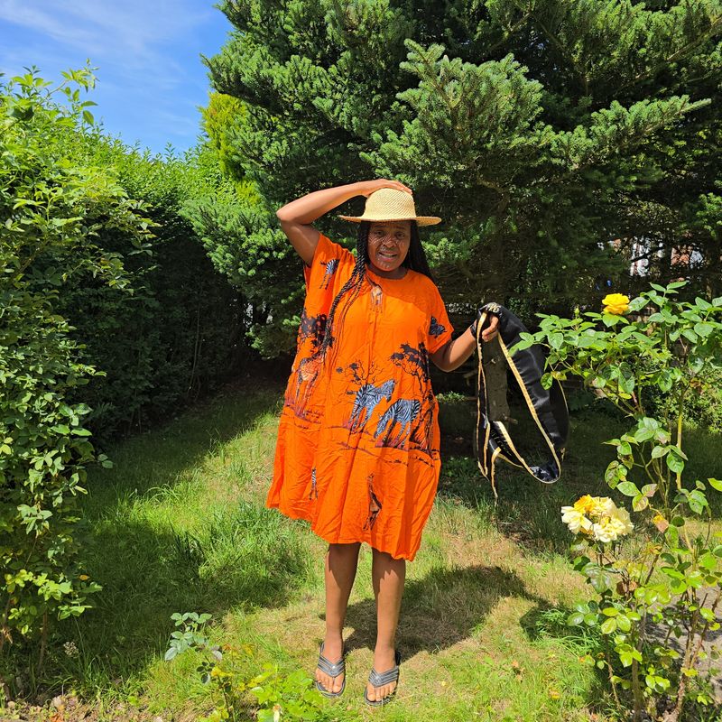 Bold &amp; Beautiful: Plus-Size  Orange African Zebra Dress – Only £23!