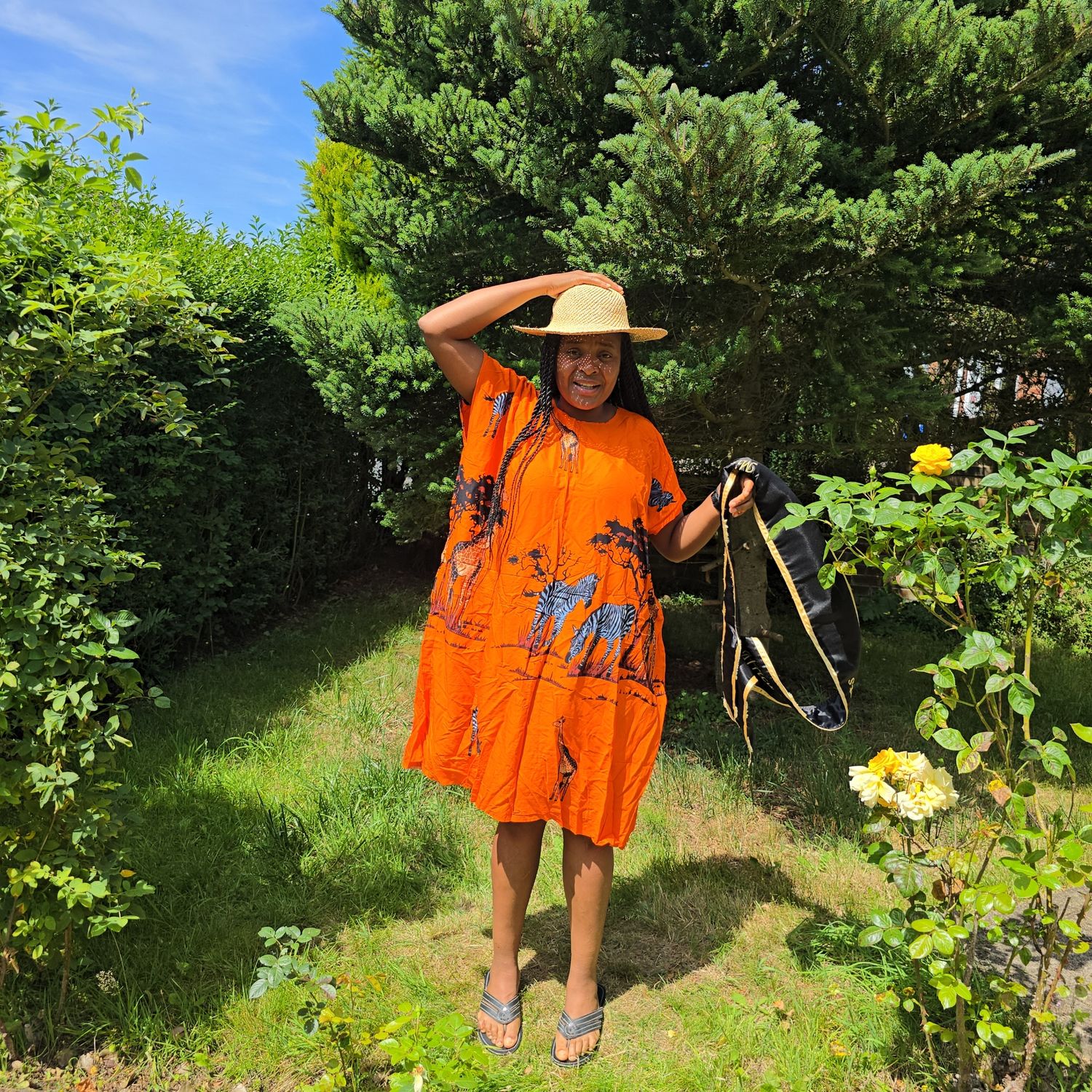 Bold &amp; Beautiful: Plus-Size  Orange African Zebra Dress – Only £23!