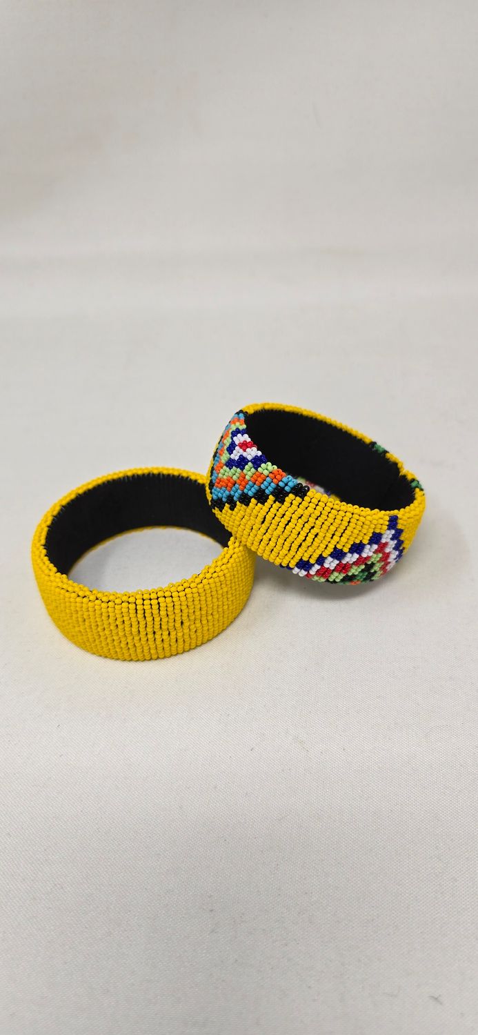 Handmade African Zulu Beaded Bangles - Lukundo