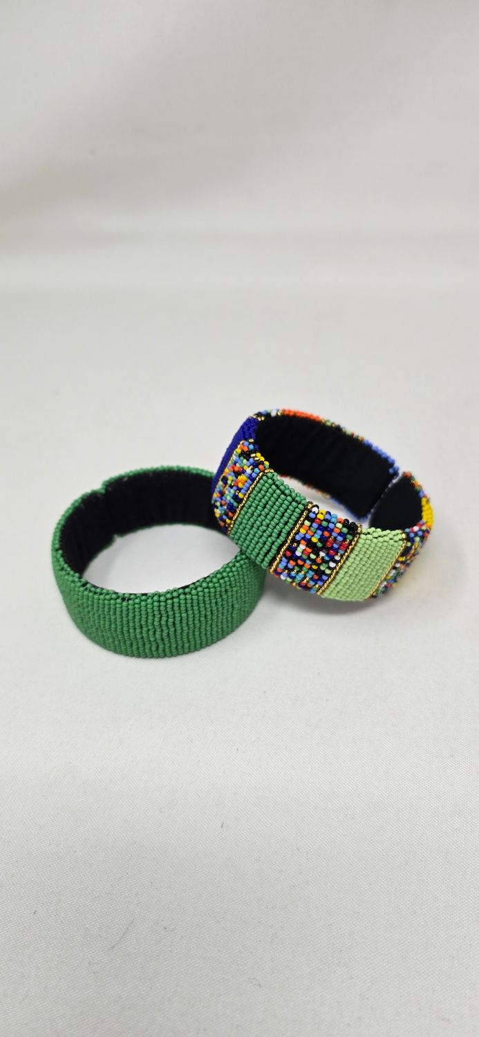 Handmade African Zulu Beaded Bangles - Kaleri