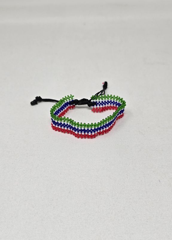Gambian Flag Beaded Bracelet – Handmade in Tanzania | Adjustable &amp; Unisex