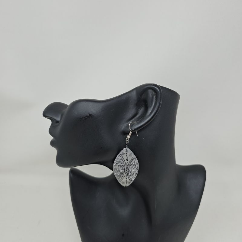 Tin 3D Earrings - Silver 4.5cm - Zekai
