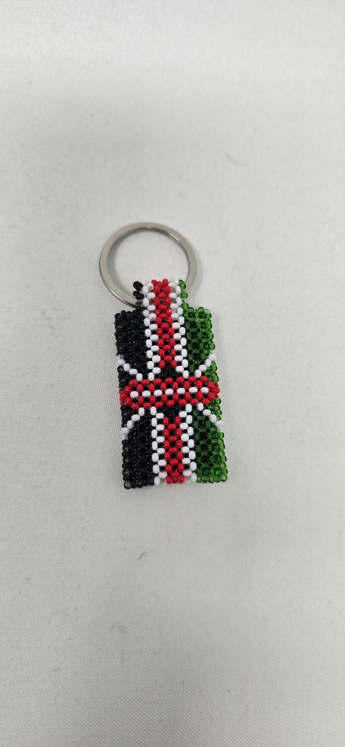 Hand-Beaded Kenya Flag Keyring – Made in Tanzania | Cultural Craft with a Purpose