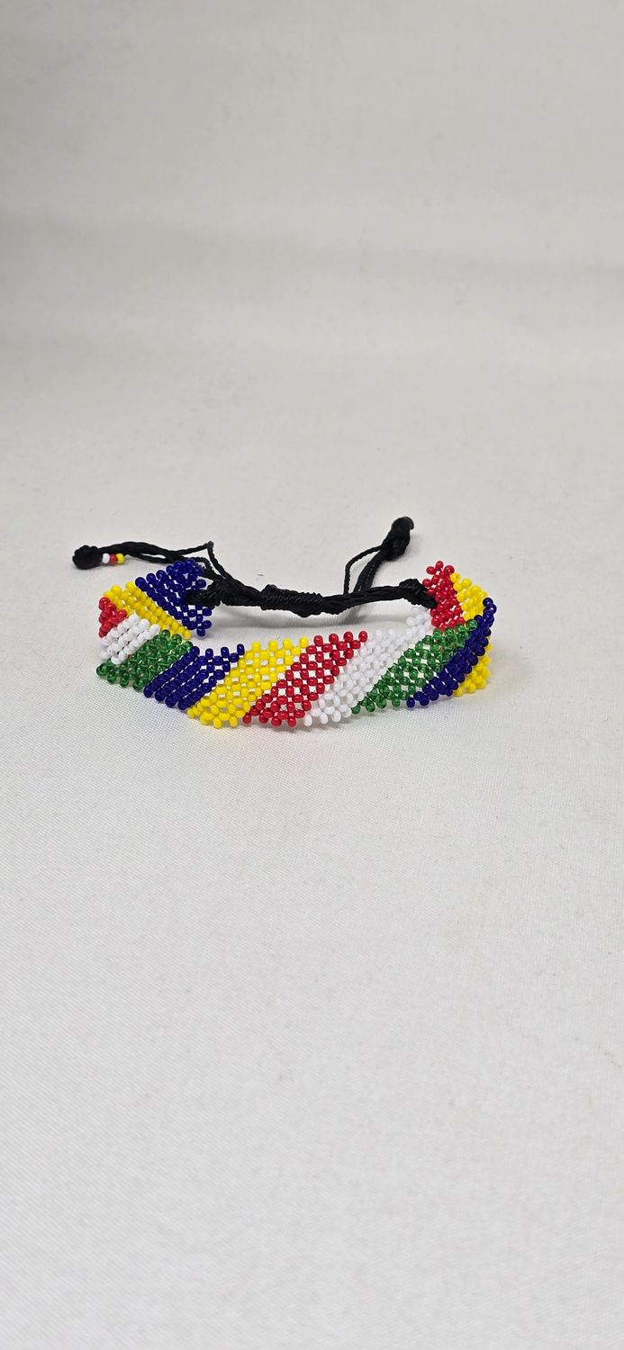 Seychelles Adjustable Beaded Bracelet – Handmade in Tanzania with Original Maasai Beads