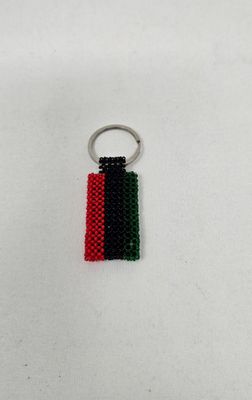 Hand-Beaded Pan Africa Flag Keyring – Made in Tanzania | Cultural Craft with a Purpose